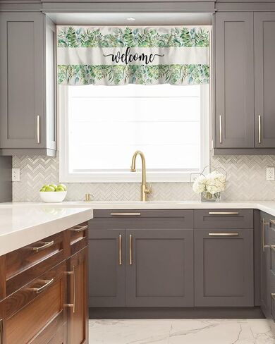 Natural Flowers Blooming Yellow Sunflowers Window Valance Rod Pocket Panel for Kitchen Bedroom Windows Vintage Farm Barn Door Planks Valances Short Curtain Bathroom Treatment Drapes in Kuwait