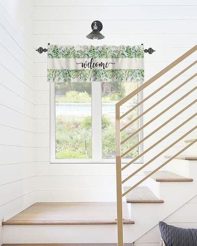 Natural Flowers Blooming Yellow Sunflowers Window Valance Rod Pocket Panel for Kitchen Bedroom Windows Vintage Farm Barn Door Planks Valances Short Curtain Bathroom Treatment Drapes in Kuwait