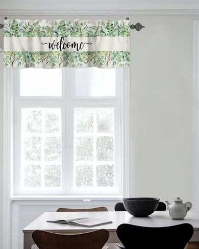 Natural Flowers Blooming Yellow Sunflowers Window Valance Rod Pocket Panel for Kitchen Bedroom Windows Vintage Farm Barn Door Planks Valances Short Curtain Bathroom Treatment Drapes in Kuwait