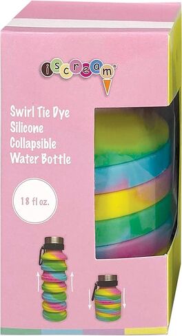 iscream BPA Free, 18 oz Collapsible Silicone Bottle with Carabiner - Happy Stripe in Saudi Arabia
