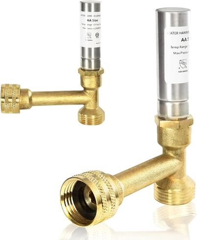 2-Pack Stainless Steel Water Hammer Arrestor, 3/4-Inch FHT x 3/4-Inch MHT for Washing Machine, Reduce Banging Noise in Kuwait