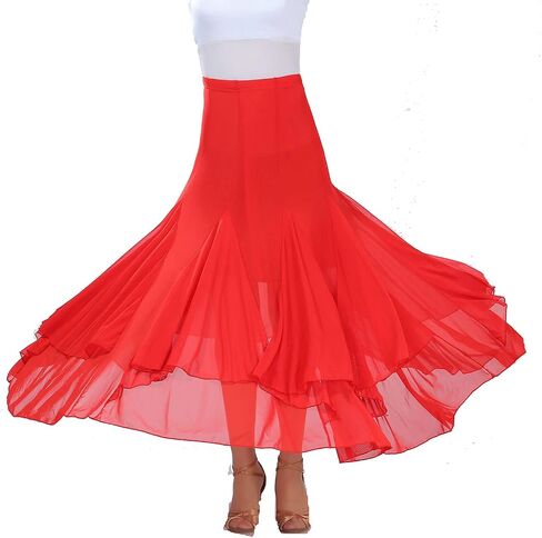 Waltz Dancing and Ballroom Dance Long Swing Skirt Elastic Net Yarn in Kuwait