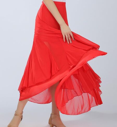 Waltz Dancing and Ballroom Dance Long Swing Skirt Elastic Net Yarn in Kuwait