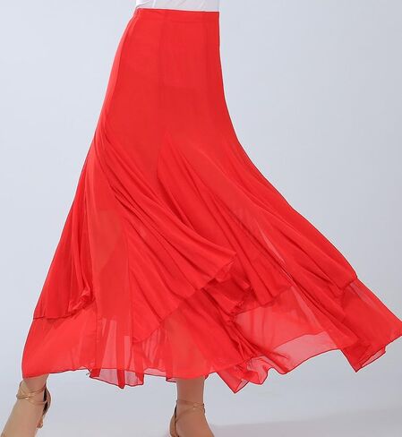 Waltz Dancing and Ballroom Dance Long Swing Skirt Elastic Net Yarn in Kuwait