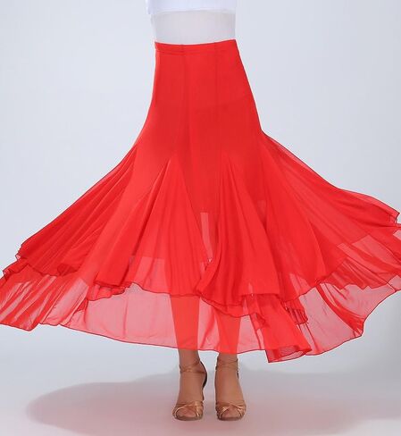 Waltz Dancing and Ballroom Dance Long Swing Skirt Elastic Net Yarn in Kuwait