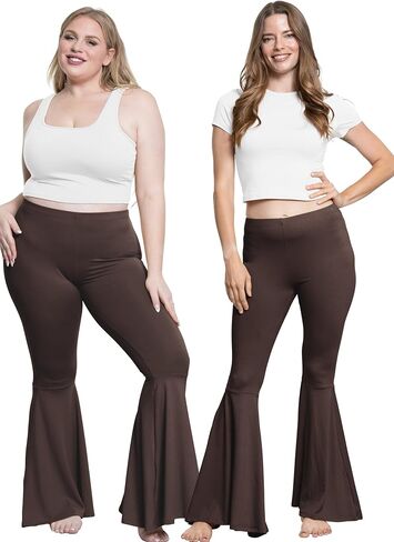 STRETCH IS COMFORT Women’s Plus Size Oh So Soft Pull On Stretchy Bell Bottom Flare Pants| XL-7X in Saudi Arabia