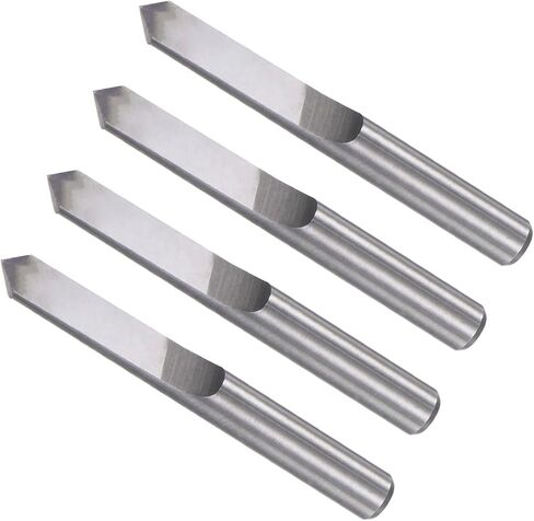 Engraving CNC Router Bits, 0.1mm (0.004") Tip Width 90 Degree Angle 1/8" Shank Solid Carbide 2-Flute V Groove Carving Bits - (Applications: for Wood Acrylic Plastic), 4-Pieces in Saudi Arabia