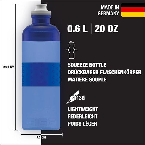 Sigg - Sports Water Bottle - Hero Anthracite - Squeezable - Leakproof - Lightweight - Dishwasher Safe - BPA Free - 20 Oz, Grey in Saudi Arabia