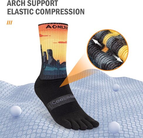 Toe socks Running Athletic Anti-Blister Wicking Cool-max Five Finger Crew Socks Seamless Anti-odor in Kuwait