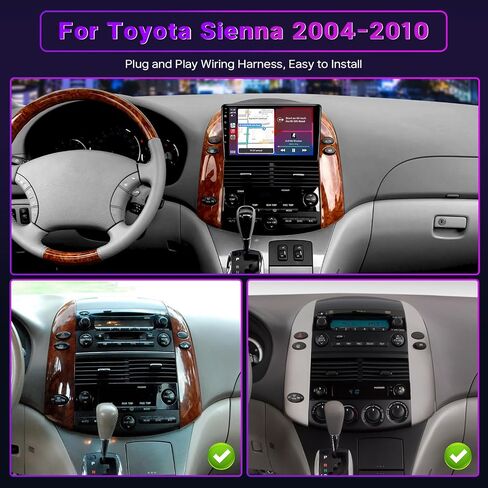Leadfan Car Radio for Toyota Sienna 2004-2010 Stereo with Wireless CarPlay Android Auto, 9 Inch IPS Touchscreen in-Dash Bluetooth WiFi GPS Navigation Voice Control Unit MirrorLink SWC Backup Camera in Saudi Arabia