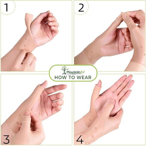 دعامات جل للإبهام (4 قطع) - دعامة معصم مضادة للماء للجنسين مع دعم الإبهام - دعامة اليد لآلام التهاب المفاصل - فائقة النعومة ومريحة - مصنوعة من مطاط اللاتكس (أسود) in Kuwait