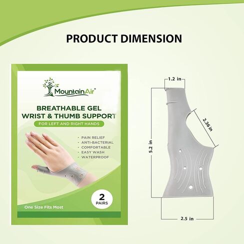 Gel Thumb Braces (4 Pcs) – Waterproof and Unisex Wrist Brace With Thumb Support- Hand Brace for Arthritis Pain– Super Soft & Comfortable – Made With Latex Rubber (Black) in Saudi Arabia