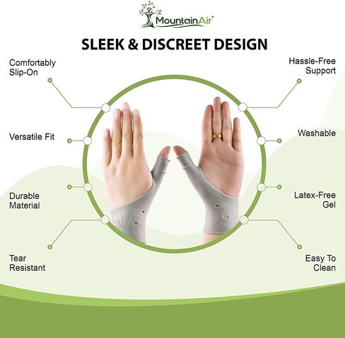Gel Thumb Braces (4 Pcs) – Waterproof and Unisex Wrist Brace With Thumb Support- Hand Brace for Arthritis Pain– Super Soft & Comfortable – Made With Latex Rubber (Black) in Saudi Arabia