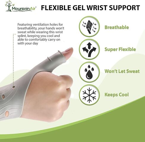 Gel Thumb Braces (4 Pcs) – Waterproof and Unisex Wrist Brace With Thumb Support- Hand Brace for Arthritis Pain– Super Soft & Comfortable – Made With Latex Rubber (Black) in Saudi Arabia