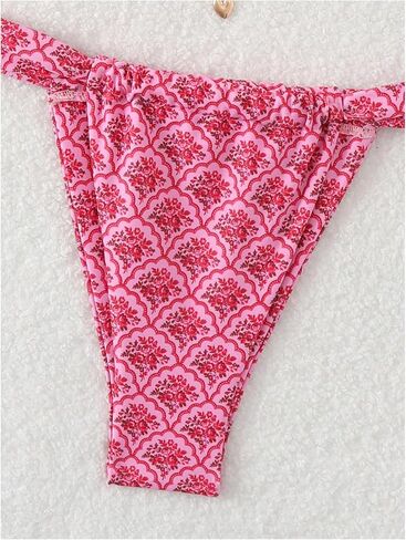SHENHE Women's Two Piece Swimsuits Triangle V Neck Ruched Brazilian Bikini Set Boho Swimwear in Saudi Arabia