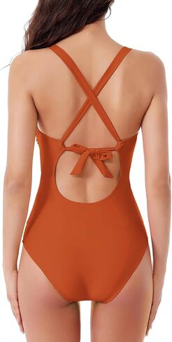 Women's Standard Tori One Piece Swimsuit, Plunge Neck, Twist-Front Waist, Bathing Suits in Kuwait
