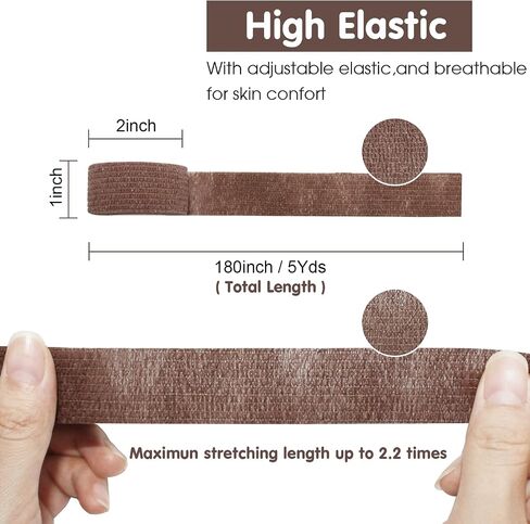 Self Stick Cohesive Bandage Latex 1"x5 Yards First Aid Bandages Stretch Sport Wrap Vet Tape for Wrist Ankle Sprain and Swelling,Skin in Saudi Arabia