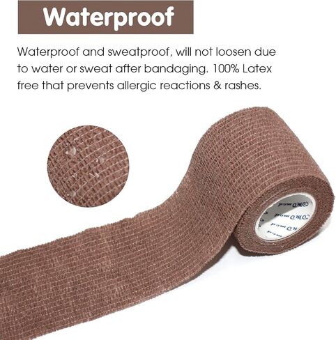 Self Stick Cohesive Bandage Latex 1"x5 Yards First Aid Bandages Stretch Sport Wrap Vet Tape for Wrist Ankle Sprain and Swelling,Skin in Saudi Arabia
