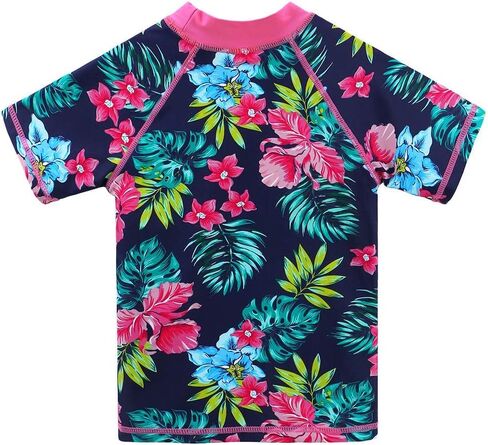 Girls Two Piece Swimsuit Floral UPF 50+ Rash Guard Set Kids Beach Swimwear in Saudi Arabia