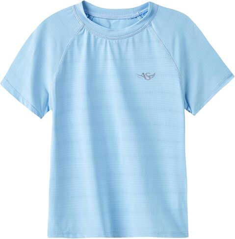 Angel season Boys Rash Guard Swim Shirt Short Sleeve UPF 50+ for Toddler Kids Teens Swimwear Rashguard Quick Dry, Size 3-14 in Kuwait