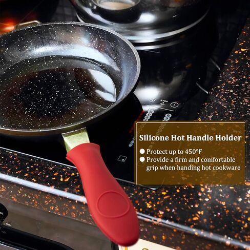 Patelai 7 Pieces Cast Iron Cleaner Set Include Stainless Steel Chainmail Scrubber with Bamboo Dish Scrub Brush Hot Handle Holder 2 Pan Grill Scrapers Kitchen Towel Wall Hook (Classic Color) in Saudi Arabia
