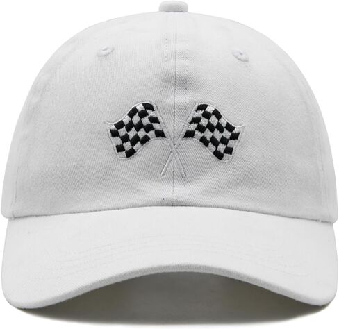 Racing Car Flag Hat for Men Women, Adjustable Embroidered Washed Race Car Baseball Cap in Saudi Arabia
