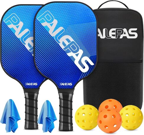 Pickleball Paddles Set of 2, USAPA Standard Pickleball Paddles Fiberglass Surface Frosted, 0.69" Polypropylene Honeycomb Core, 2 Pickleball Rackets 4 Pickleballs 2 Cool Towel Pickleball Bag in Saudi Arabia