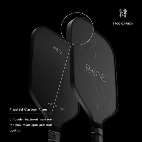 R-One Elongated Carbon Fiber Pickleball Paddle - 2023 Pickleball Racket with Long Handle - T700 Raw Carbon Fiber - Frosted Spin Surface - USAPA Approved by Nicol Pickleball in Saudi Arabia