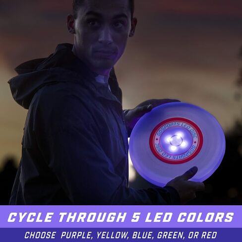GoSports Ultimate Light Up Flying Disc - 175 Grams with 4 LEDs - Multi, Red, or Blue in Saudi Arabia
