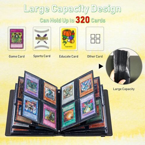 4 Pocket Card Binder with Cherry Blossom and Fish Pattern, 400 Cards Slot, Faux Leather Material, 7.5 x 8.3 x 2.7 in in Saudi Arabia