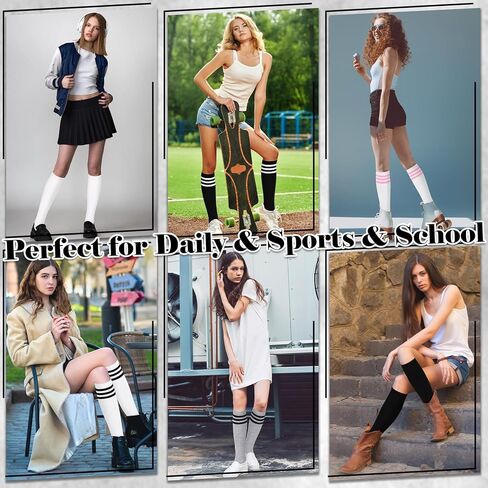 Olreco Knee High Socks for Women Knee Socks for Women Long Socks Tube Socks Tall Socks Striped Socks Halloween Socks Cotton in Saudi Arabia