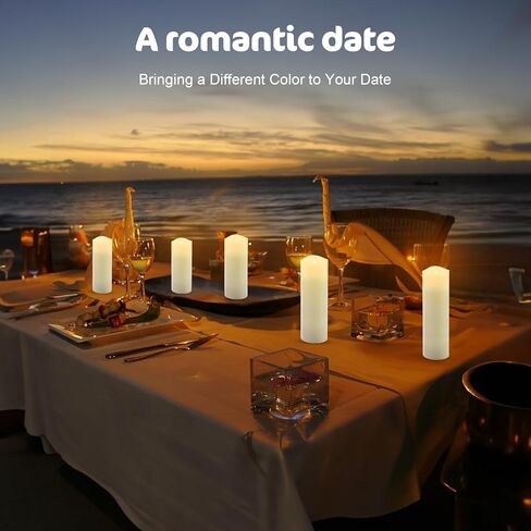 ALED LIGHT Black Real Wax Rechargeable Flameless Candles Flickering Realistic,Rechargeable LED Pillar Candles with Remote for Home Decor Idea Gift，Pack 5(D 2.2"X H 5"5.5"6"7"8") in Saudi Arabia