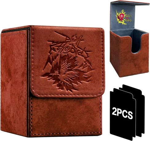 MTG Deck Box Commander BTB, Fits 100 Single Sleeved Cards, 2 Dividers, Strong Magnet Magic the Gathering Deck Box PU Leather Trading Card Storage Box for TCG, CCG, MTG Cards-Blue Yellow in Saudi Arabia