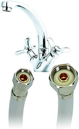 Fluidmaster 1FV36 Faucet Connector, Reinforced Vinyl - 3/8" Female Compression Thread x 1/2" I.P. Female Straight Thread, 3 Ft. (36") Length in Kuwait