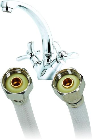 Fluidmaster 1FV36 Faucet Connector, Reinforced Vinyl - 3/8" Female Compression Thread x 1/2" I.P. Female Straight Thread, 3 Ft. (36") Length in Kuwait
