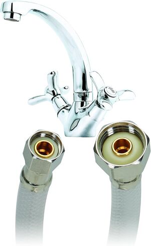 Fluidmaster 1FV36 Faucet Connector, Reinforced Vinyl - 3/8" Female Compression Thread x 1/2" I.P. Female Straight Thread, 3 Ft. (36") Length in Kuwait