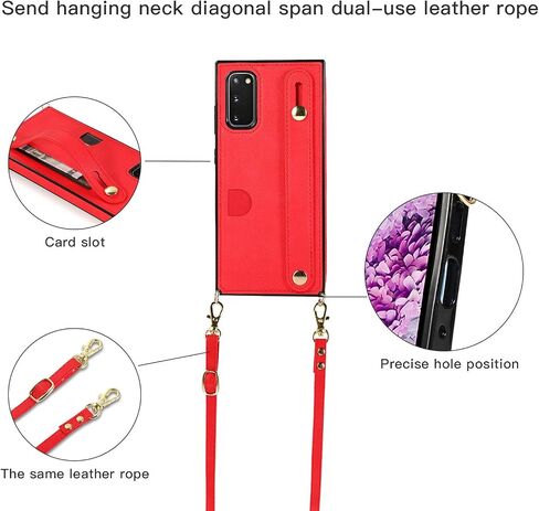 جراب محفظة لهاتف Samsung Galaxy Note 20، ZYZX حزام جلدي قابل للإزالة وقابل للتعديل وحامل بطاقات حول الجسم وحزام الرقبة ومحفظة حزام الكتف مع جراب مسند لهاتف Samsung Galaxy Note 20 KB أسود in Saudi Arabia