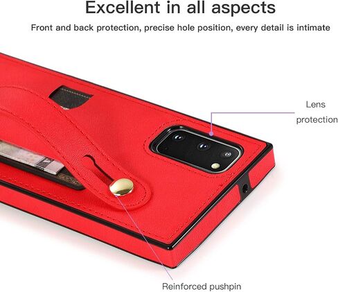جراب محفظة لهاتف Samsung Galaxy Note 20، ZYZX حزام جلدي قابل للإزالة وقابل للتعديل وحامل بطاقات حول الجسم وحزام الرقبة ومحفظة حزام الكتف مع جراب مسند لهاتف Samsung Galaxy Note 20 KB أسود in Saudi Arabia