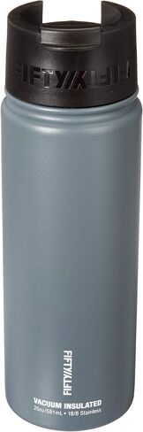 Fifty/Fifty, Double Wall Vacuum Insulated Café Water Bottle, Stainless Steel, Flip Cap w/Wide Mouth in Saudi Arabia