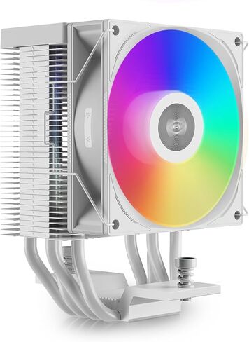 مبرد وحدة المعالجة المركزية PCCOOLER CPS R400 ARGB، 4 مبرد هواء لأنابيب الحرارة من الجيل التالي، تحكم 2200 دورة في الدقيقة PWM مروحة ARGB 92 مم، مبرد هواء وحدة المعالجة المركزية 180 وات TDP، لـ AMD AM4/AM5/Intel LGA 115X/1200/1700/18XX أبيض in Kuwait
