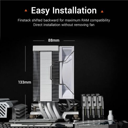مبرد وحدة المعالجة المركزية PCCOOLER CPS R400 ARGB، 4 مبرد هواء لأنابيب الحرارة من الجيل التالي، تحكم 2200 دورة في الدقيقة PWM مروحة ARGB 92 مم، مبرد هواء وحدة المعالجة المركزية 180 وات TDP، لـ AMD AM4/AM5/Intel LGA 115X/1200/1700/18XX أبيض in Kuwait