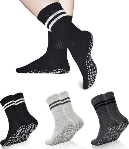 ELUTONG Yoga Pilates Grip Socks for Women Non slip Barre Ballet Athletic Workout Barefoot Hospital Sticky Grippers Socks in Kuwait