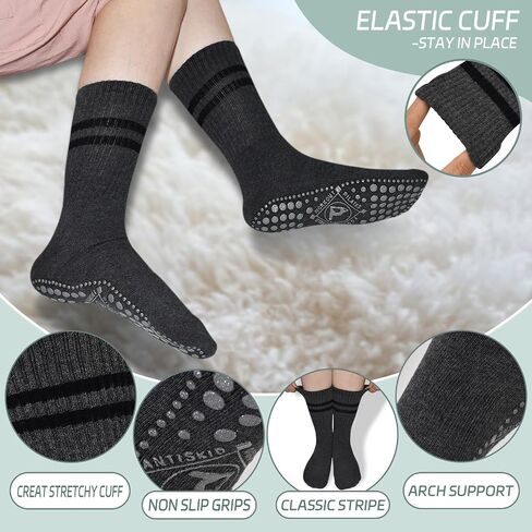 ELUTONG Yoga Pilates Grip Socks for Women Non slip Barre Ballet Athletic Workout Barefoot Hospital Sticky Grippers Socks in Kuwait
