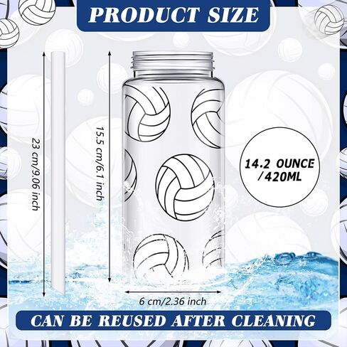 40 Pcs Soccer Party Favors 20 Pack Soccer Cups with Lid and Straw 14.2 oz Reusable Tumbler Clear Plastic Drinking Cups with 20 Pack Drawstring Bag for Birthday School Sport Decorations in Saudi Arabia