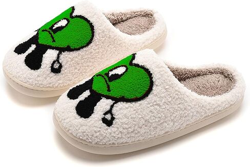 NEVEROLD Fun Cute Trendy Colorful Cartoon Illustrated Cozy Fluffy Plush Fur Slip On Cushion House Slippers for Women, Men, Girls, and Boys in Kuwait