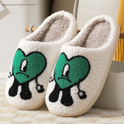 NEVEROLD Fun Cute Trendy Colorful Cartoon Illustrated Cozy Fluffy Plush Fur Slip On Cushion House Slippers for Women, Men, Girls, and Boys in Kuwait
