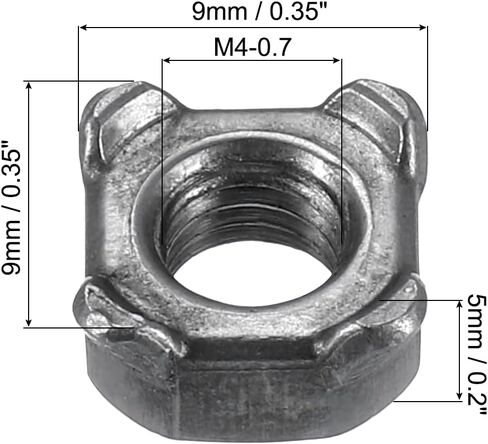 uxcell Weld Nuts, M10-1.5 Square UNC Carbon Steel Machine Screw Gray 10Pcs in Saudi Arabia