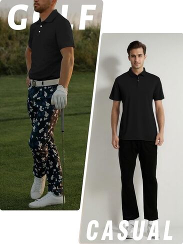 LANDUNSI Cooling Polo Shirts for Men Moisture Wicking Golf Shirts Short Sleeve Dry Athletic Polyester Mesh Shirt in Saudi Arabia