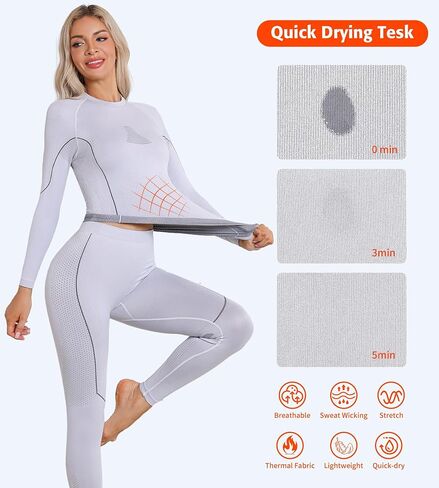 ATTRACO Womens Thermal Underwear Top and Bottom Sets Women Long Johns Warm Base Layer for Cold Weather in Saudi Arabia