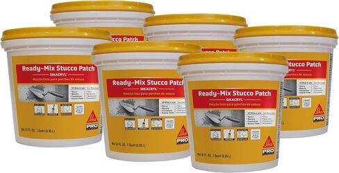 Sikacryl - Stucco Repair - Ready-Mix Stucco Patch, White - Repair spalls/Large Cracks in Stucco - Interior/Exterior - Acrylic-Based, Textured - 1 qt in Saudi Arabia